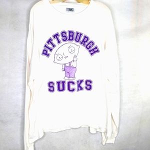Pittsburgh  Sucks Stewie Long Sleeve T Shirt Mens